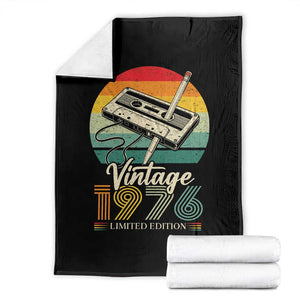 Vintage 1976 Throw Blanket 50th Birthday Turning 50 Year Old Gifts TS10 Black Print Your Wear