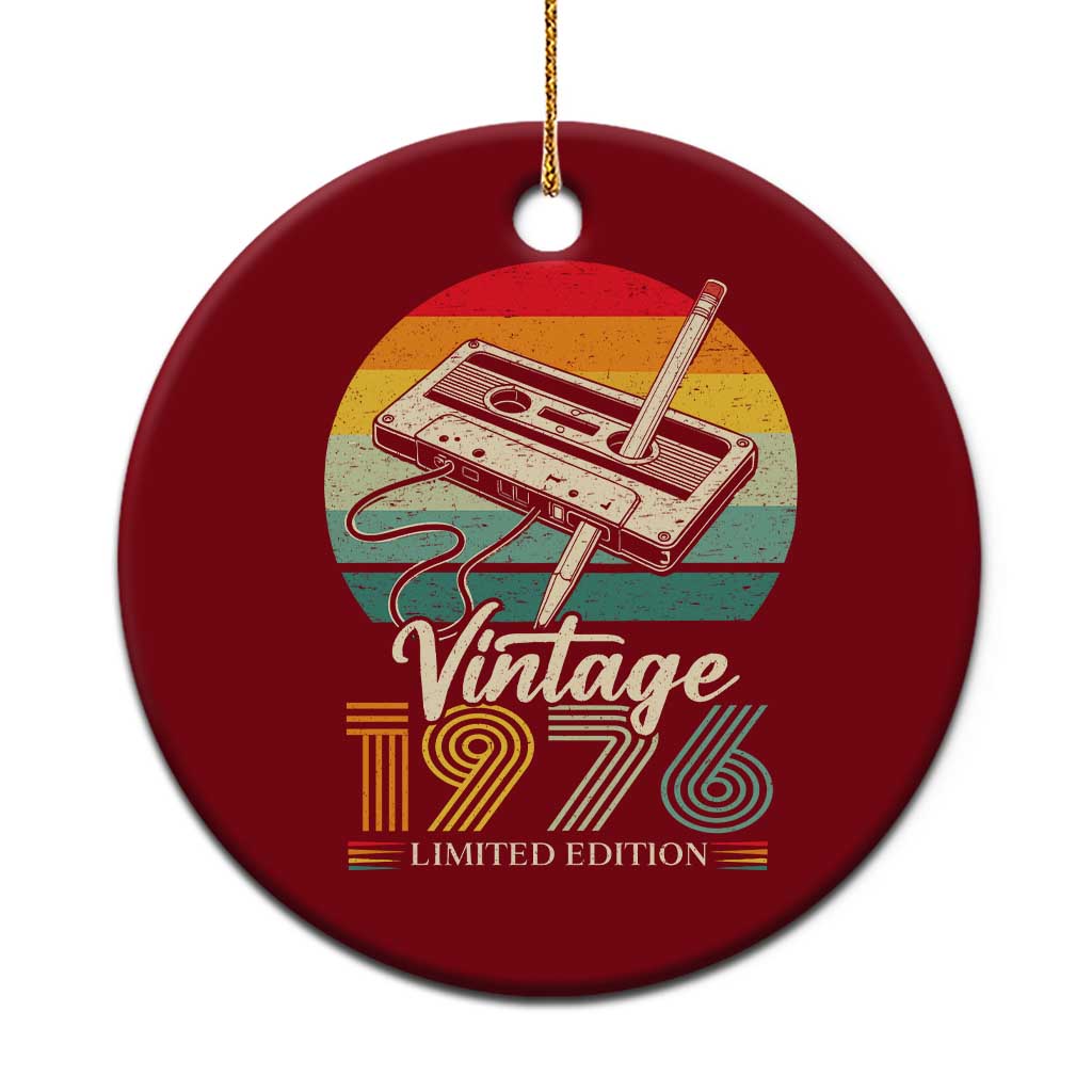 Vintage 1976 Ceramic Ornament 50th Birthday Turning 50 Year Old Gifts TS10 1pc Red Print Your Wear