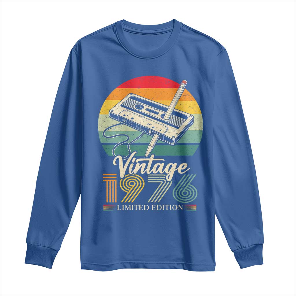 Vintage 1976 Long Sleeve Shirt 50th Birthday Turning 50 Year Old Gifts TS10 Royal Blue Print Your Wear