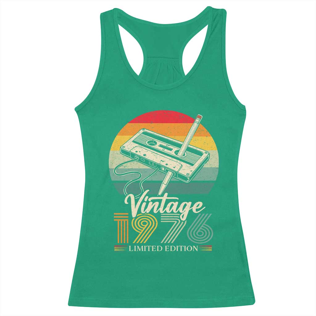 Vintage 1976 Racerback Tank Top 50th Birthday Turning 50 Year Old Gifts TS10 Irish Green Print Your Wear