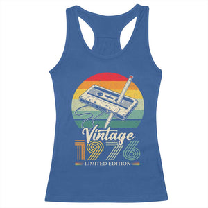 Vintage 1976 Racerback Tank Top 50th Birthday Turning 50 Year Old Gifts TS10 Royal Blue Print Your Wear