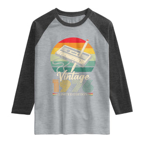 Vintage 1976 Raglan Shirt 50th Birthday Turning 50 Year Old Gifts TS10 Heather Gray Heather Charcoal Print Your Wear