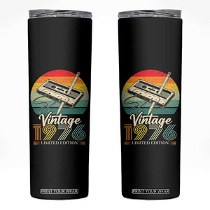 Vintage 1976 Skinny Tumbler 50th Birthday Turning 50 Year Old Gifts TS10 Black Print Your Wear