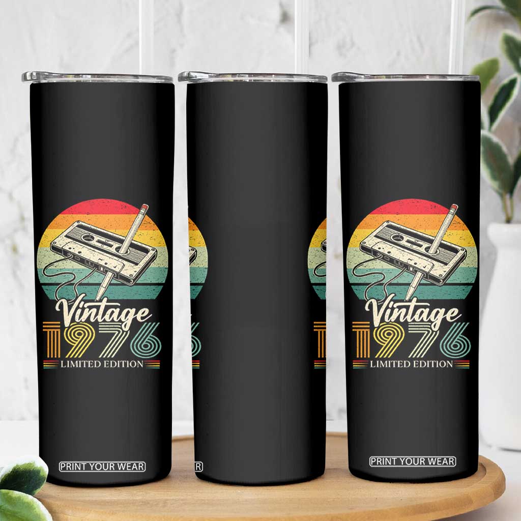 Vintage 1976 Skinny Tumbler 50th Birthday Turning 50 Year Old Gifts TS10 Print Your Wear