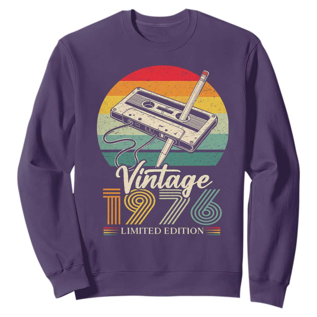 Vintage 1976 Sweatshirt 50th Birthday Turning 50 Year Old Gifts TS10 Purple Print Your Wear