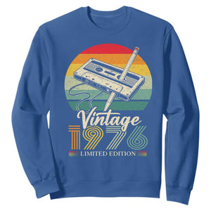 Vintage 1976 Sweatshirt 50th Birthday Turning 50 Year Old Gifts TS10 Royal Blue Print Your Wear