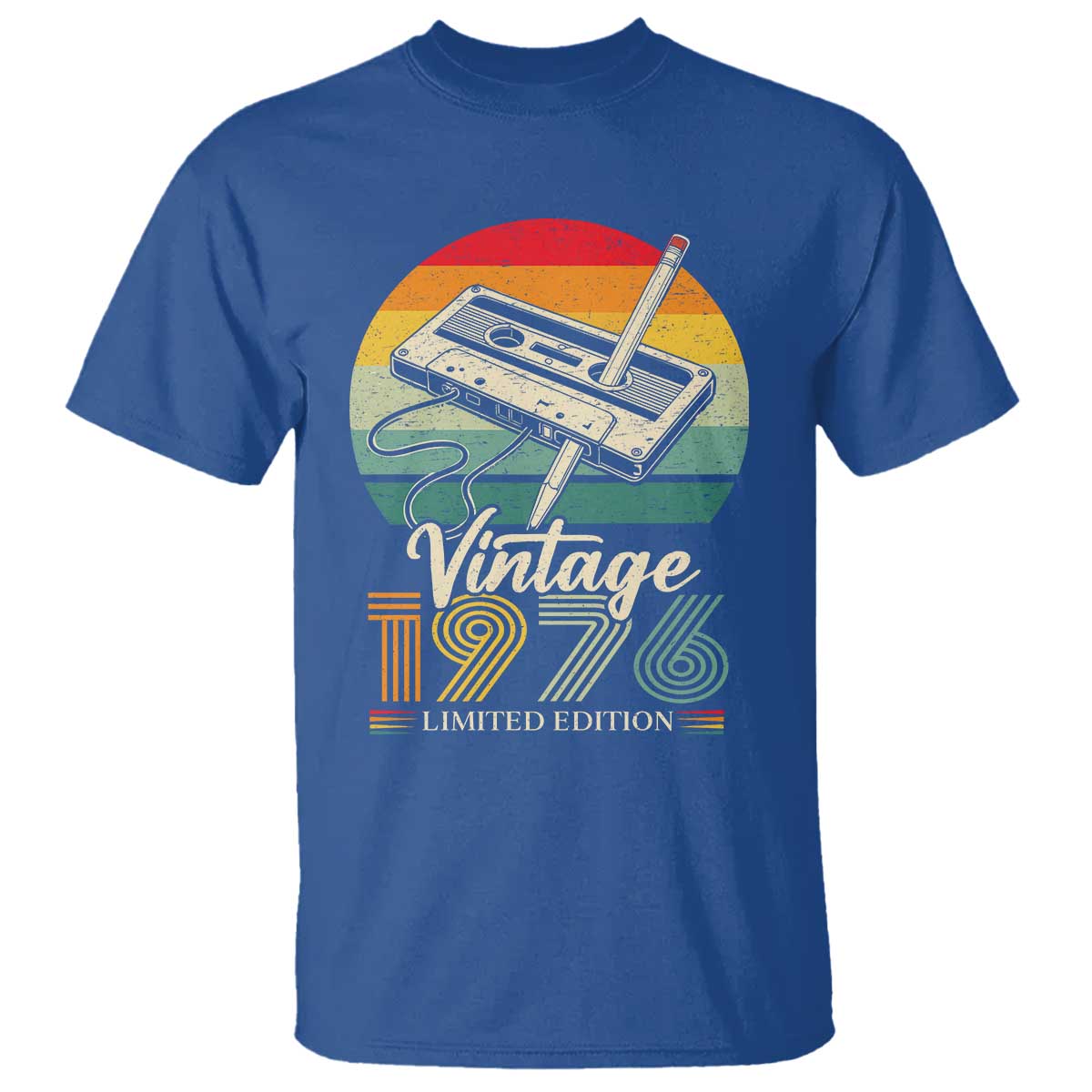 Vintage 1976 T Shirt 50th Birthday Turning 50 Year Old Gifts TS10 Royal Blue Print Your Wear