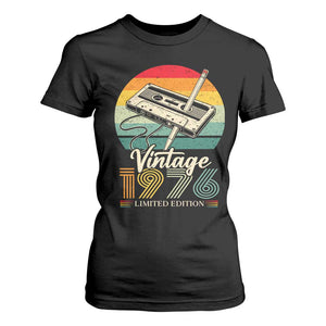 Vintage 1976 T Shirt For Women 50th Birthday Turning 50 Year Old Gifts TS10 Black Print Your Wear