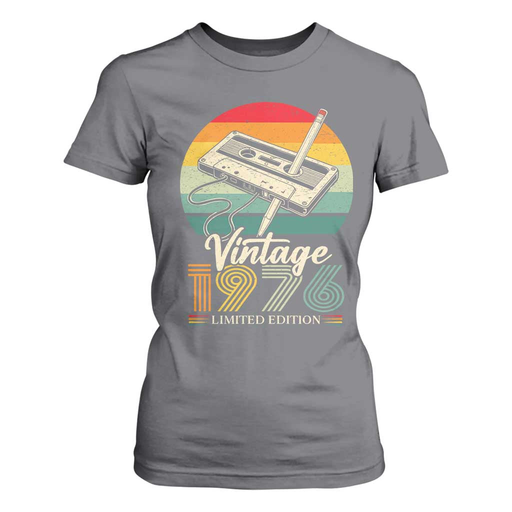 Vintage 1976 T Shirt For Women 50th Birthday Turning 50 Year Old Gifts TS10 Charcoal Print Your Wear