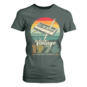 Vintage 1976 T Shirt For Women 50th Birthday Turning 50 Year Old Gifts TS10 Dark Forest Green Print Your Wear