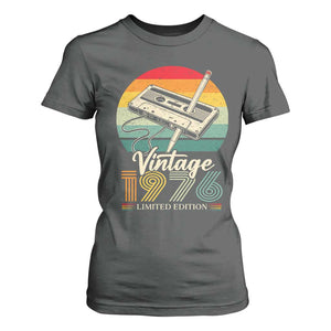 Vintage 1976 T Shirt For Women 50th Birthday Turning 50 Year Old Gifts TS10 Dark Heather Print Your Wear