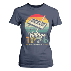 Vintage 1976 T Shirt For Women 50th Birthday Turning 50 Year Old Gifts TS10 Navy Print Your Wear