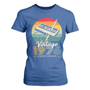 Vintage 1976 T Shirt For Women 50th Birthday Turning 50 Year Old Gifts TS10 Royal Blue Print Your Wear
