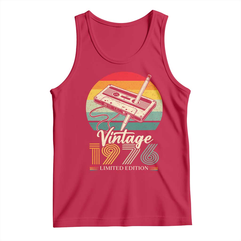 Vintage 1976 Tank Top 50th Birthday Turning 50 Year Old Gifts TS10 Red Print Your Wear