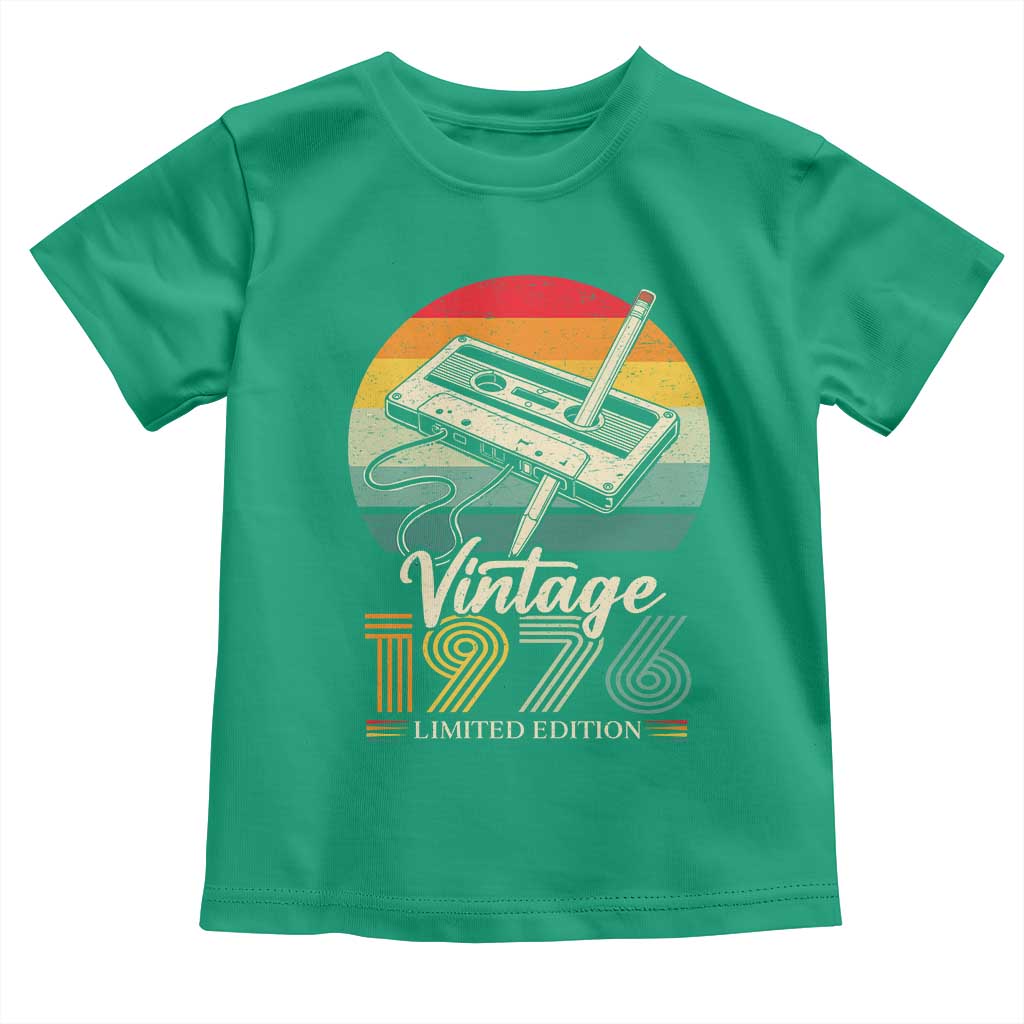 Vintage 1976 Toddler T Shirt 50th Birthday Turning 50 Year Old Gifts TS10 Irish Green Print Your Wear