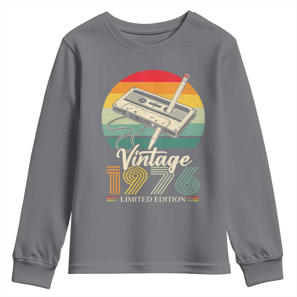 Vintage 1976 Youth Sweatshirt 50th Birthday Turning 50 Year Old Gifts TS10 Charcoal Print Your Wear