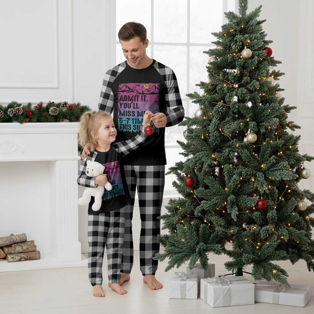 Funny Last Day Plaid Pajama Set Admit It You Will Miss Me 6-7 Times This Summer TS10 White Plaid Print Your Wear