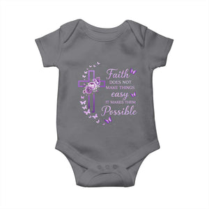 Christian Jesus Baby Onesie Vintage Bible Verse Printed Faith Blessed Inspirational Girl TS10 Charcoal Print Your Wear