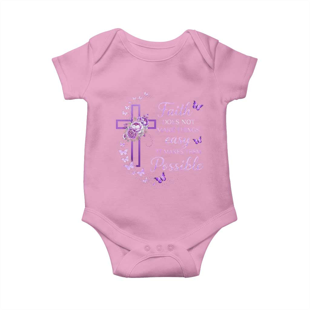 Christian Jesus Baby Onesie Vintage Bible Verse Printed Faith Blessed Inspirational Girl TS10 Light Pink Print Your Wear