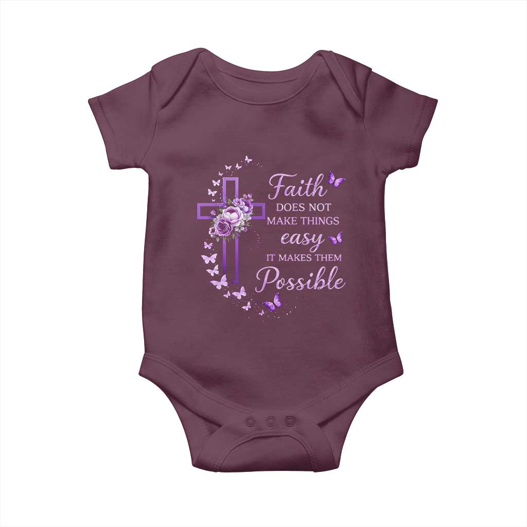 Christian Jesus Baby Onesie Vintage Bible Verse Printed Faith Blessed Inspirational Girl TS10 Maroon Print Your Wear