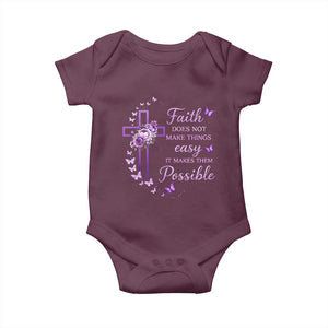 Christian Jesus Baby Onesie Vintage Bible Verse Printed Faith Blessed Inspirational Girl TS10 Maroon Print Your Wear