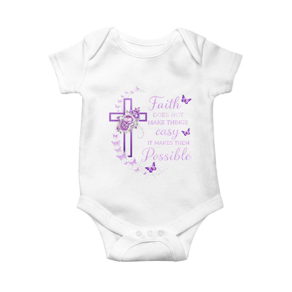 Christian Jesus Baby Onesie Vintage Bible Verse Printed Faith Blessed Inspirational Girl TS10 White Print Your Wear