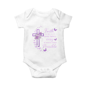 Christian Jesus Baby Onesie Vintage Bible Verse Printed Faith Blessed Inspirational Girl TS10 White Print Your Wear