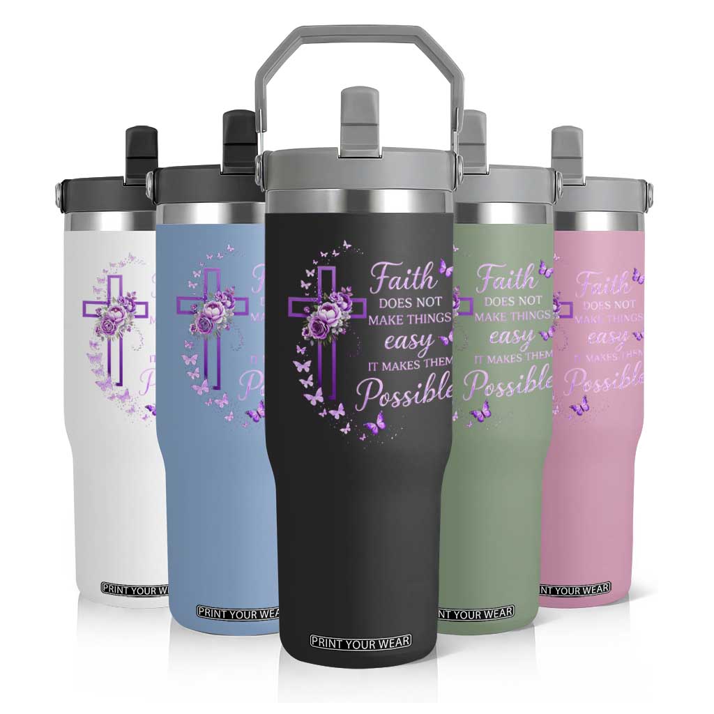Christian Jesus Flip Straw Tumbler Vintage Bible Verse Printed Faith Blessed Inspirational Girl TS10 Print Your Wear