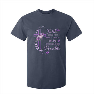 Christian Jesus T Shirt For Kid Vintage Bible Verse Printed Faith Blessed Inspirational Girl TS10 Navy Print Your Wear