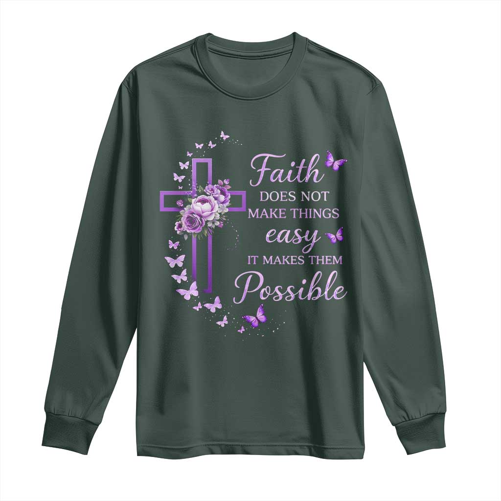 Christian Jesus Long Sleeve Shirt Vintage Bible Verse Printed Faith Blessed Inspirational Girl TS10 Dark Forest Green Print Your Wear