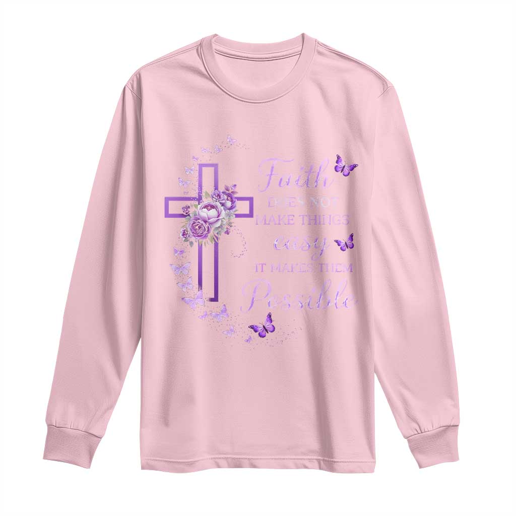 Christian Jesus Long Sleeve Shirt Vintage Bible Verse Printed Faith Blessed Inspirational Girl TS10 Light Pink Print Your Wear