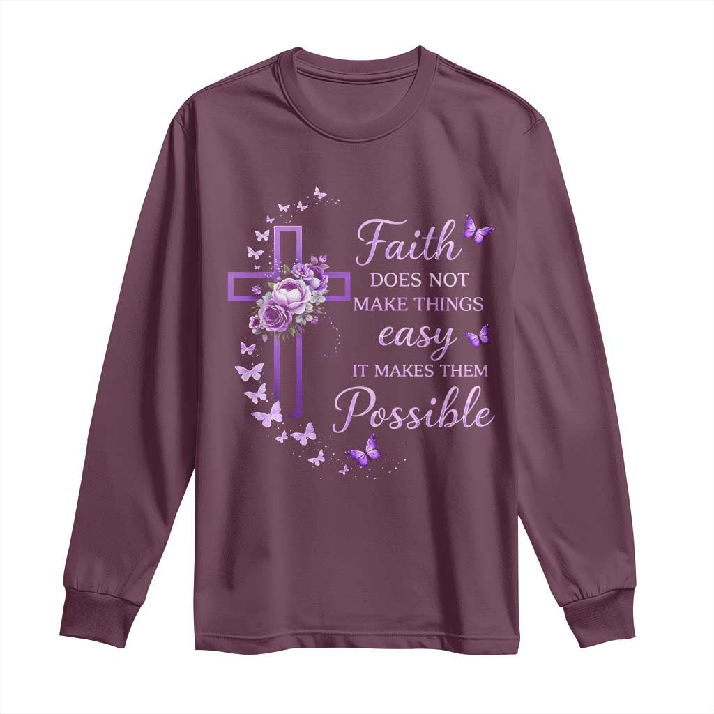 Christian Jesus Long Sleeve Shirt Vintage Bible Verse Printed Faith Blessed Inspirational Girl TS10 Maroon Print Your Wear