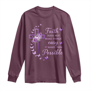 Christian Jesus Long Sleeve Shirt Vintage Bible Verse Printed Faith Blessed Inspirational Girl TS10 Maroon Print Your Wear