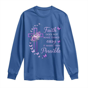Christian Jesus Long Sleeve Shirt Vintage Bible Verse Printed Faith Blessed Inspirational Girl TS10 Royal Blue Print Your Wear