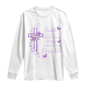Christian Jesus Long Sleeve Shirt Vintage Bible Verse Printed Faith Blessed Inspirational Girl TS10 White Print Your Wear