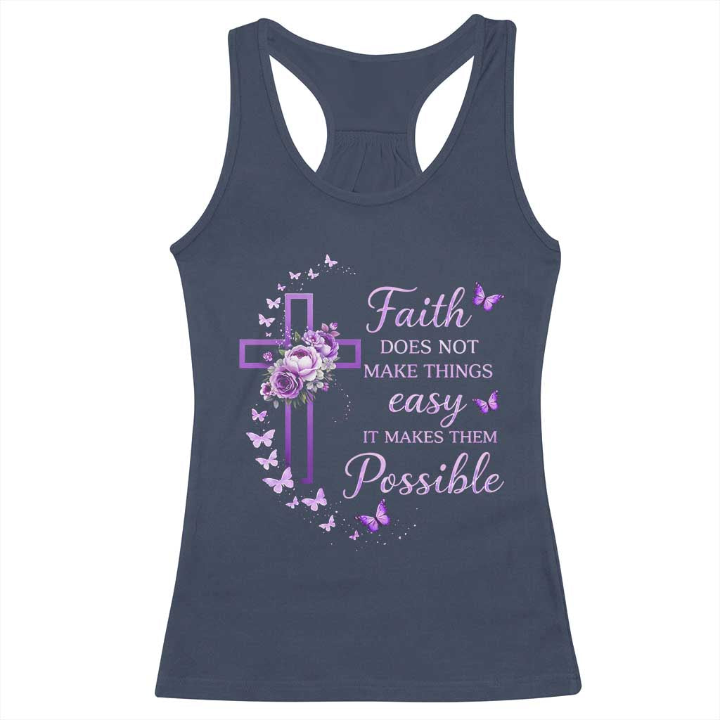 Christian Jesus Racerback Tank Top Vintage Bible Verse Printed Faith Blessed Inspirational Girl TS10 Navy Print Your Wear