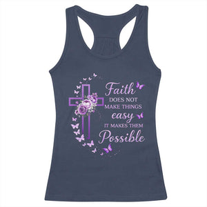Christian Jesus Racerback Tank Top Vintage Bible Verse Printed Faith Blessed Inspirational Girl TS10 Navy Print Your Wear