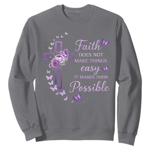 Christian Jesus Sweatshirt Vintage Bible Verse Printed Faith Blessed Inspirational Girl TS10 Charcoal Print Your Wear