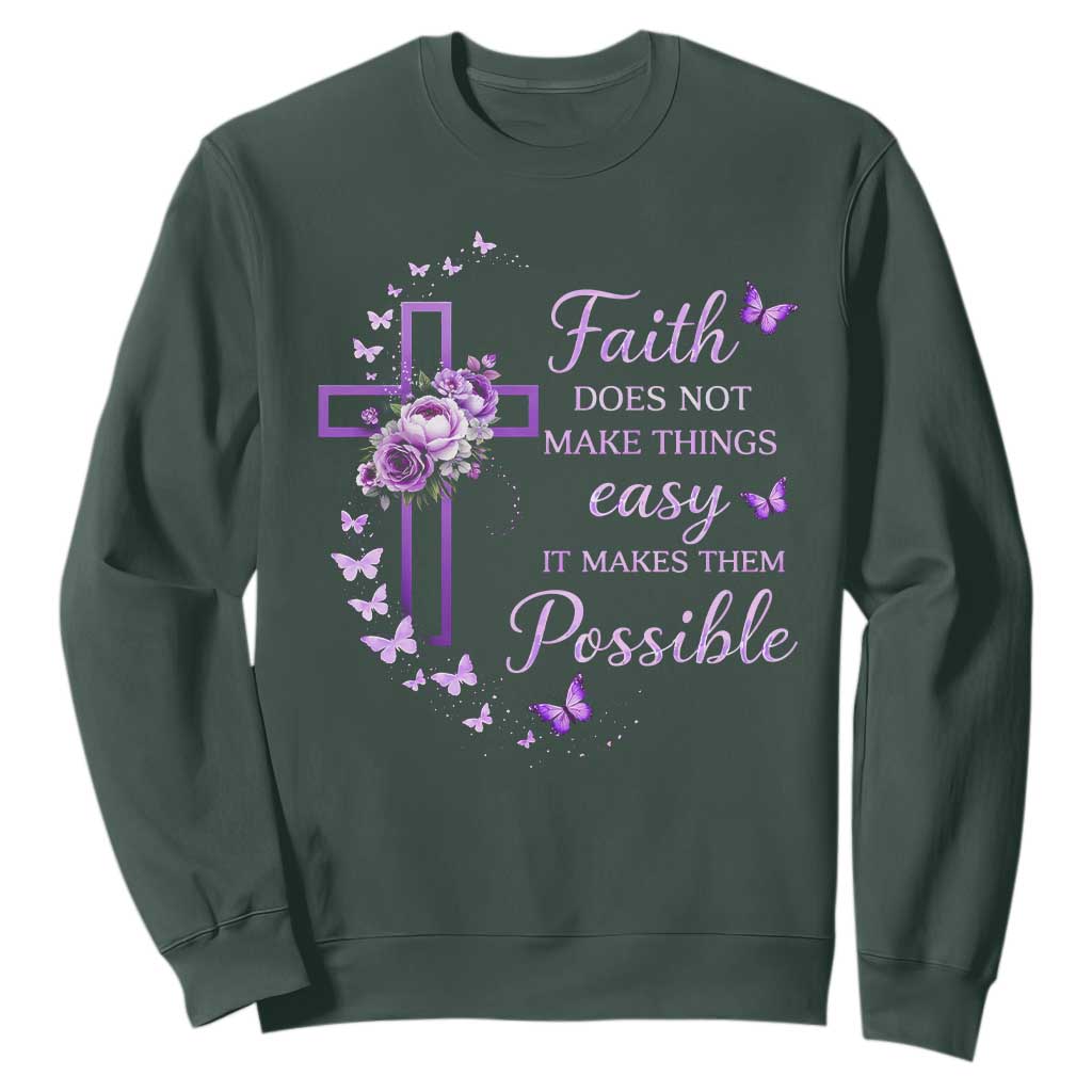 Christian Jesus Sweatshirt Vintage Bible Verse Printed Faith Blessed Inspirational Girl TS10 Dark Forest Green Print Your Wear