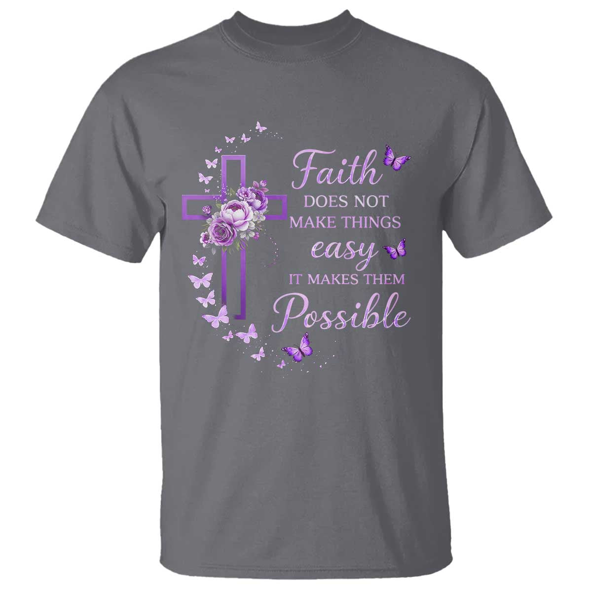 Christian Jesus T Shirt Vintage Bible Verse Printed Faith Blessed Inspirational Girl TS10 Charcoal Print Your Wear