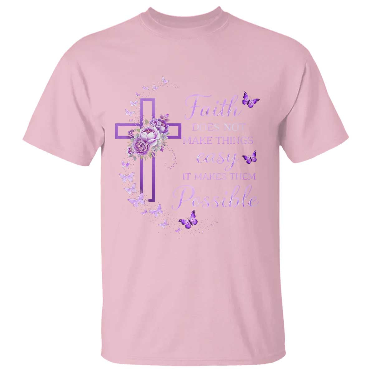 Christian Jesus T Shirt Vintage Bible Verse Printed Faith Blessed Inspirational Girl TS10 Light Pink Print Your Wear