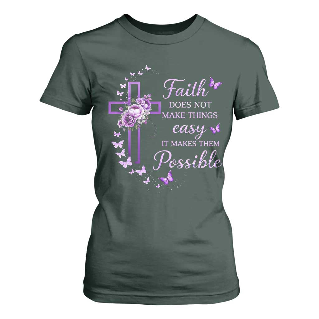 Christian Jesus T Shirt For Women Vintage Bible Verse Printed Faith Blessed Inspirational Girl TS10 Dark Forest Green Print Your Wear