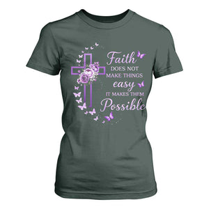 Christian Jesus T Shirt For Women Vintage Bible Verse Printed Faith Blessed Inspirational Girl TS10 Dark Forest Green Print Your Wear