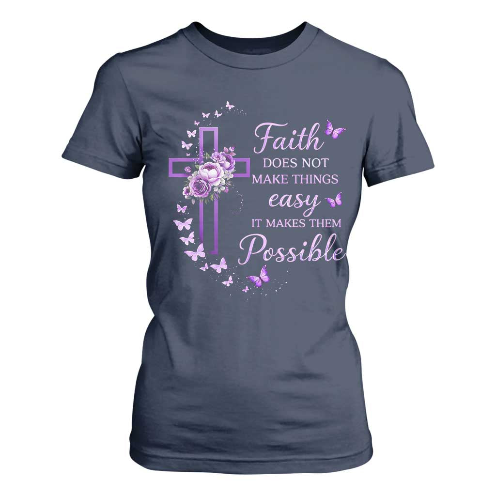 Christian Jesus T Shirt For Women Vintage Bible Verse Printed Faith Blessed Inspirational Girl TS10 Navy Print Your Wear
