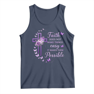 Christian Jesus Tank Top Vintage Bible Verse Printed Faith Blessed Inspirational Girl TS10 Navy Print Your Wear