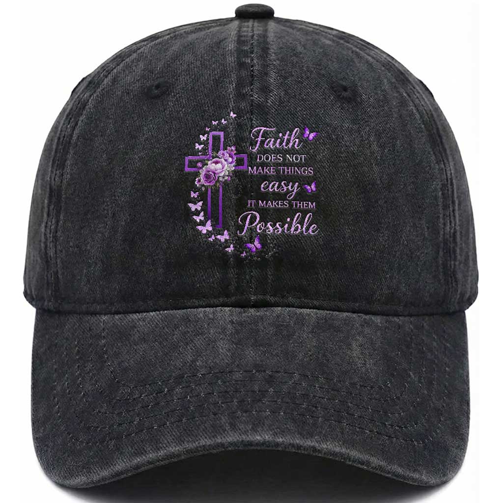Christian Jesus Washed Cotton Baseball Cap Vintage Bible Verse Printed Faith Blessed Inspirational Girl TS10 Print Your Wear