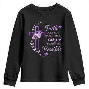 Christian Jesus Youth Sweatshirt Vintage Bible Verse Printed Faith Blessed Inspirational Girl TS10 Black Print Your Wear