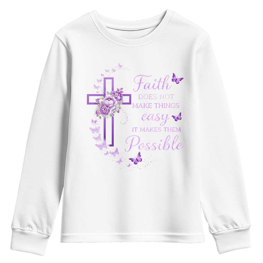 Christian Jesus Youth Sweatshirt Vintage Bible Verse Printed Faith Blessed Inspirational Girl TS10 White Print Your Wear