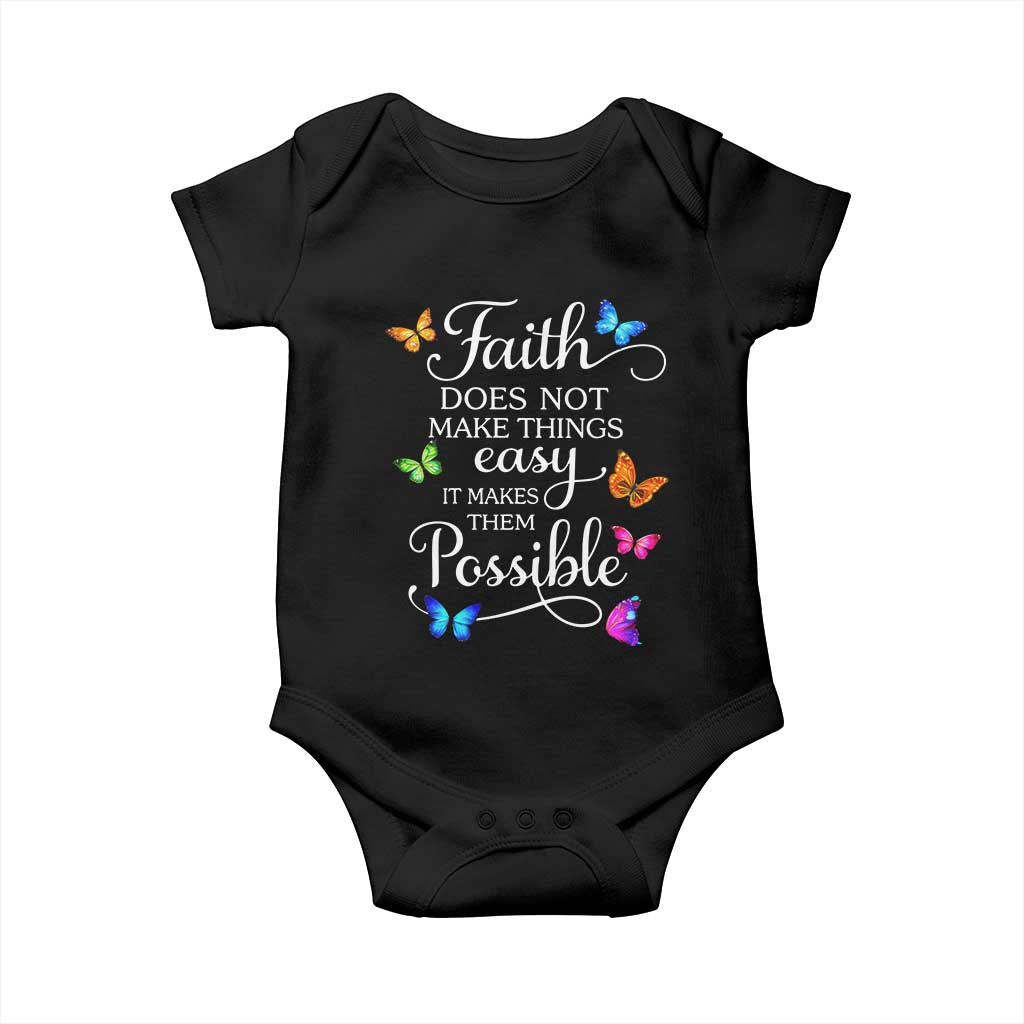 Christian Jesus Baby Onesie Butterfly Art Bible Verse Printed Faith Blessed Inspirational Girl TS10 Black Print Your Wear