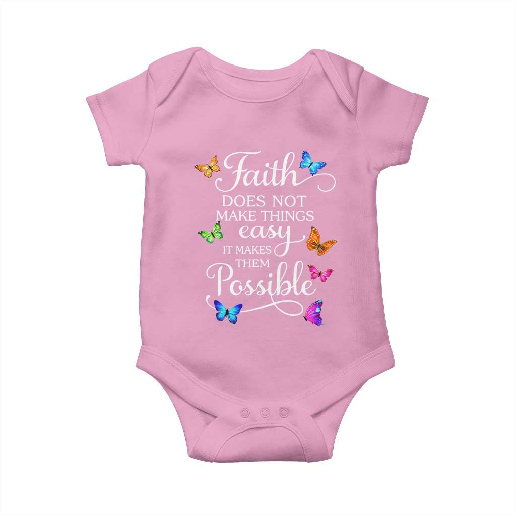 Christian Jesus Baby Onesie Butterfly Art Bible Verse Printed Faith Blessed Inspirational Girl TS10 Light Pink Print Your Wear